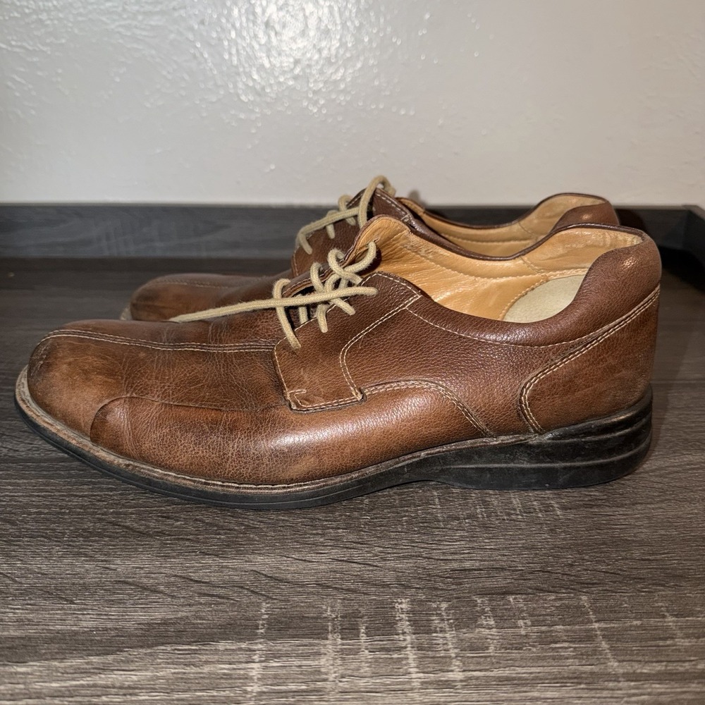 Johnston & Murphy Men's Brown Leather Lace-Up Derby Dress Shoes US 11.5